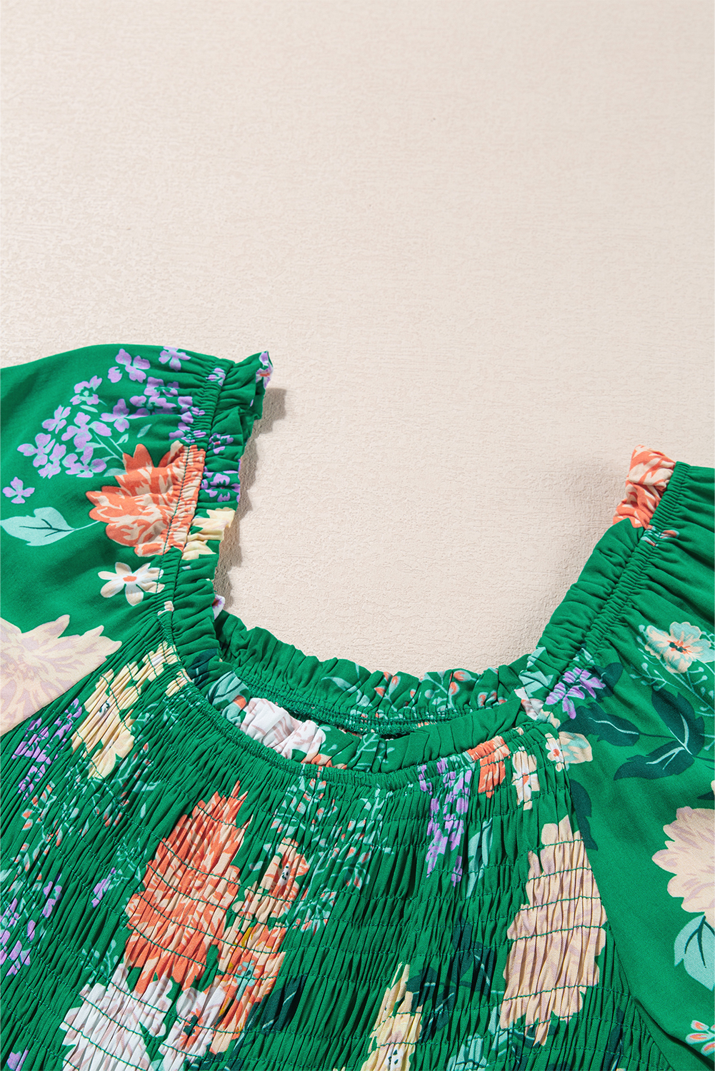 Multicolor Boho Floral Collared Long Sleeve Dress