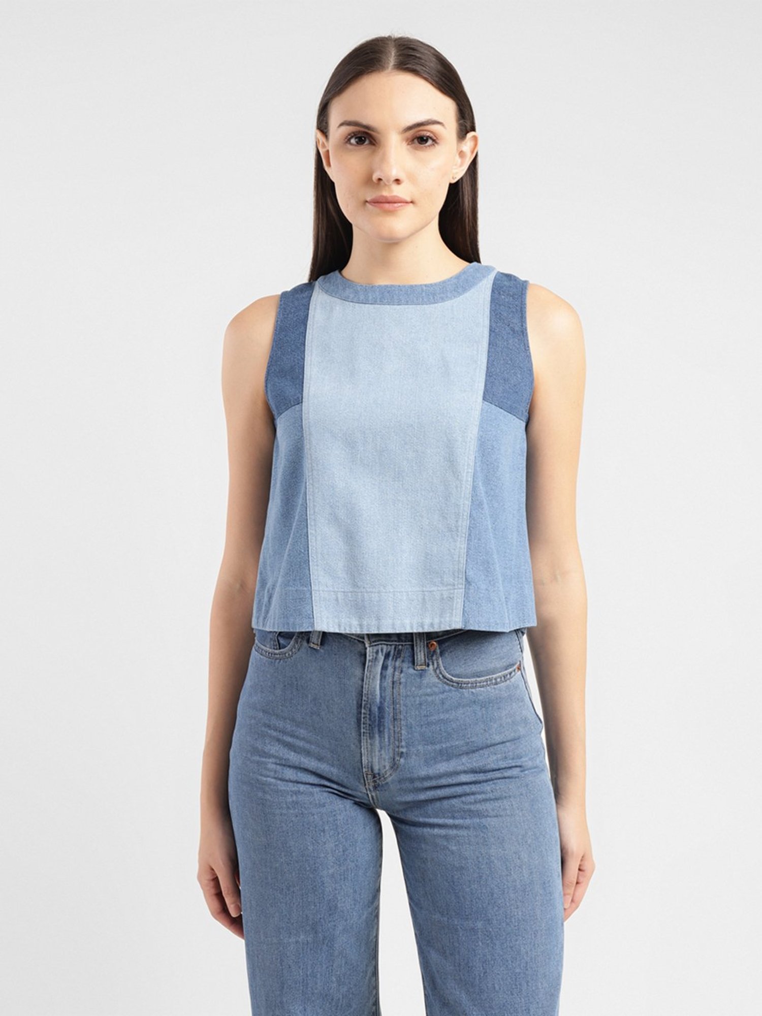 Levi's Blue Cotton Regular Fit Top