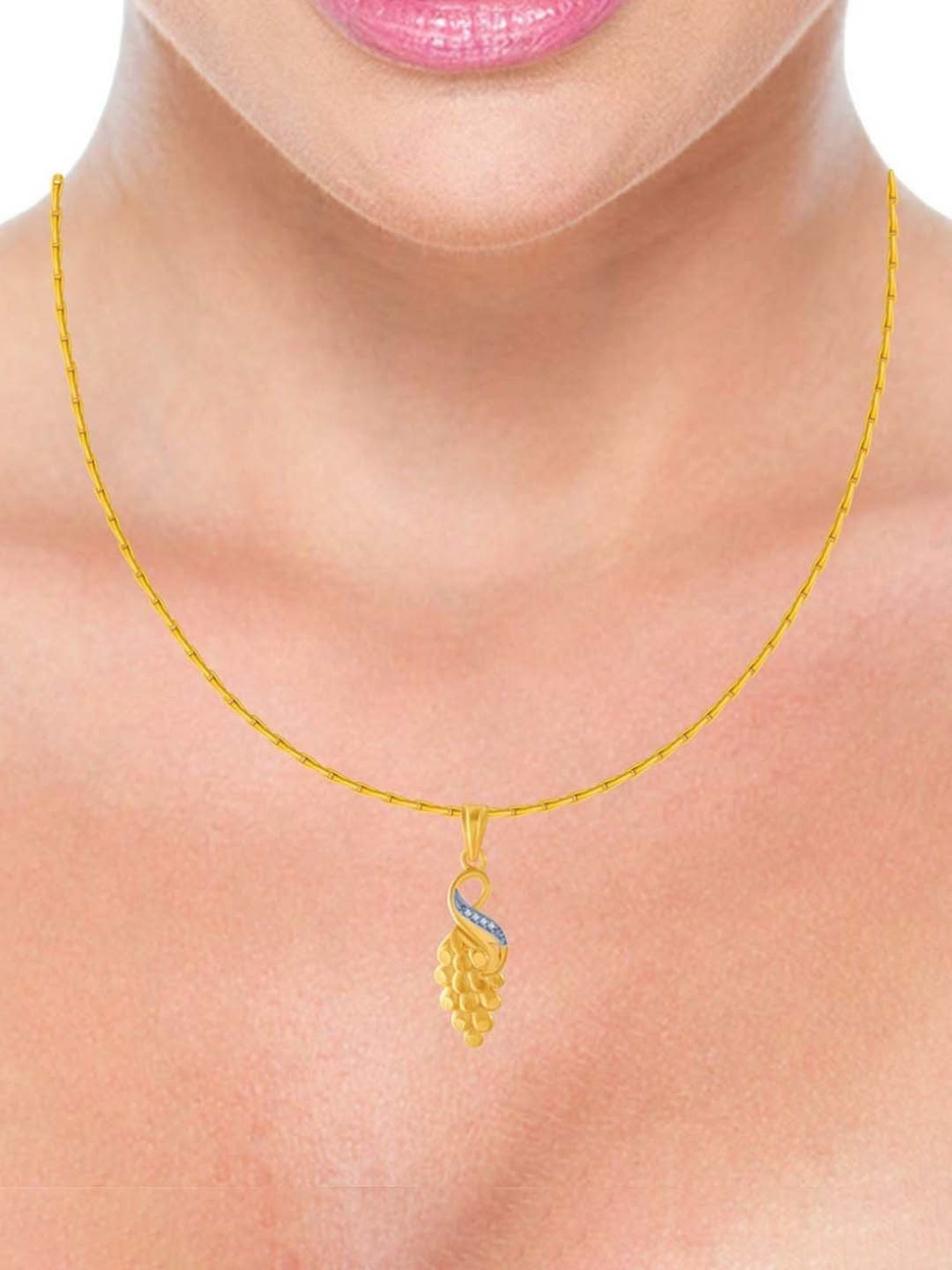 P.C. Chandra Jewellers 14k Yellow Gold American Diamond Pendant