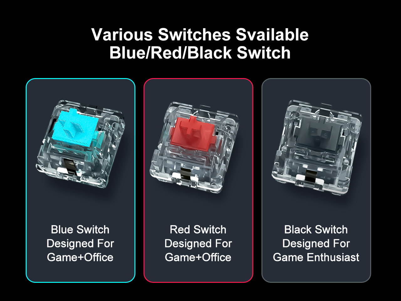 MAIBENBEN MECHREVO S1 Mechanical Gaming Keyboard 104 Keys Blue/Red/Black Switch Metal Panel Colorful Backlights Wired USB For PC Desktop Computer Laptop Notebook White/Grey Keycaps