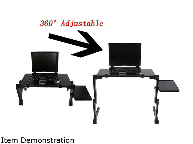 RAITVER Adjustable Laptop Stand,Portable Laptop Table Stand with CPU Cooling Fans,for Bed Lap Workstation Desk,Detachable  Mouse Pad, Foldable Book Stand Notebook Holder Sofa, Bed Table Office Tray