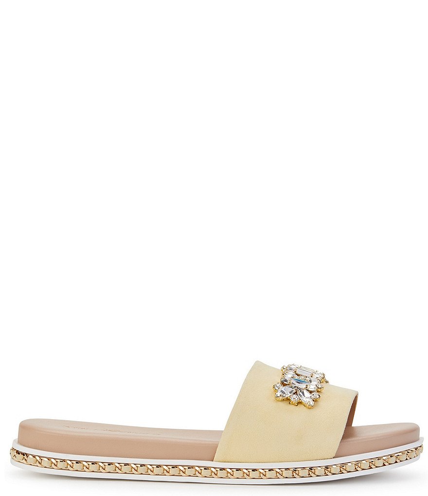 KARL LAGERFELD PARIS Bijou Suede Bling Slides