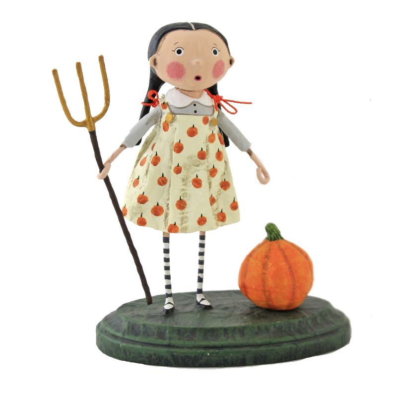 Lori Mitchell 6.5" Pru The Pumpkin Farmer Fall Halloween Thandsgiving  -  Decorative Figurines