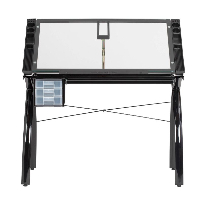 Canvas & Color Adjustable Craft Station Black/Clear Glass - Studio Designs
