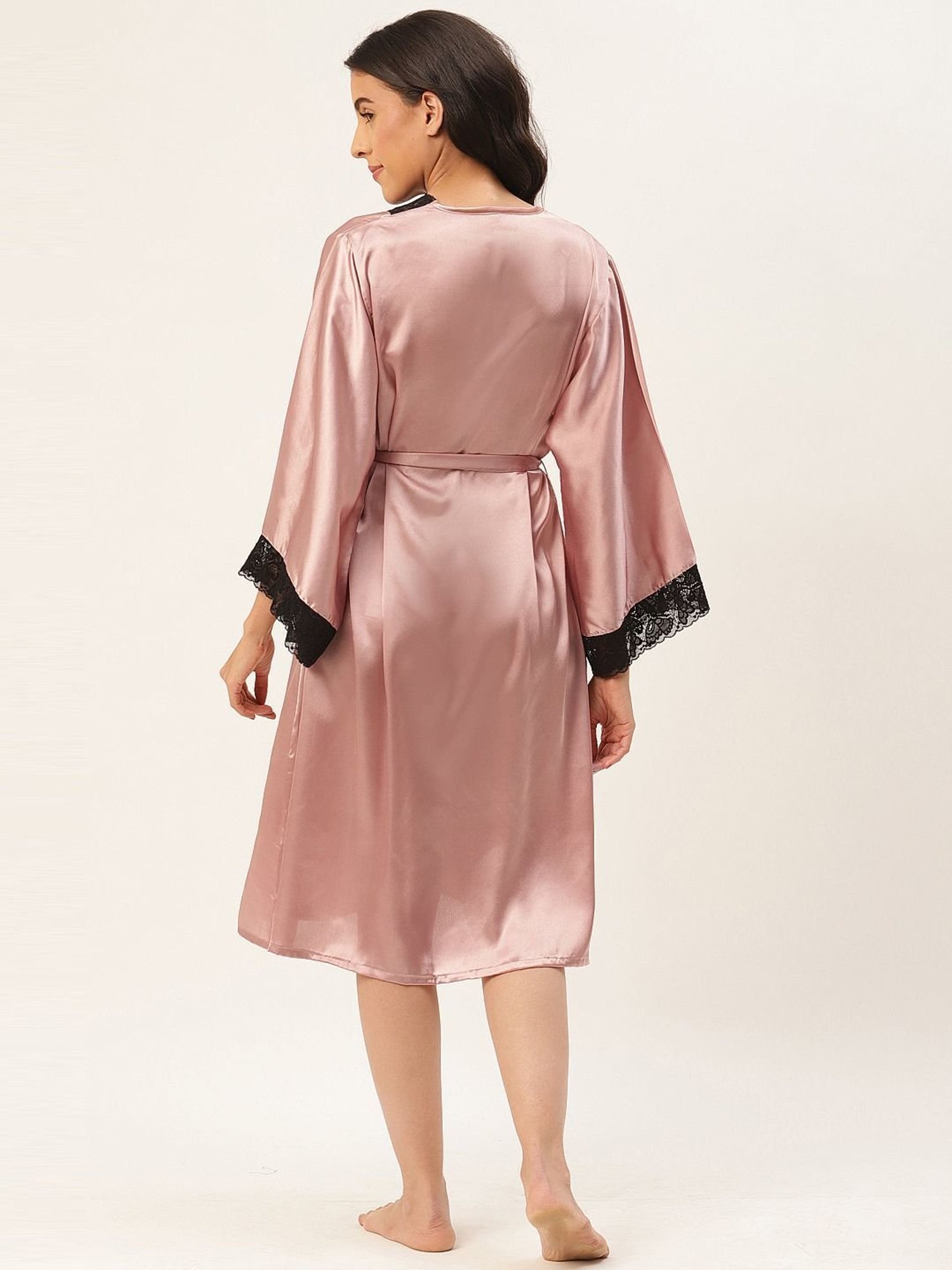 Ms.Lingies Pink Lace Work Robe