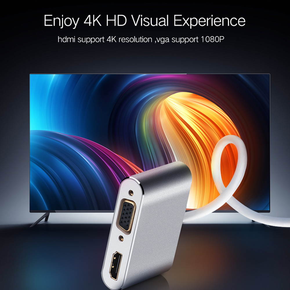 Mini DisplayPort to HDMI VGA Adapter, CableCreation 2 in 1 Mini DP Hub (Thunderbolt 2) Converter Compatible with MacBook Pro, iMac, HDTV, Projector, 4K UHD Monitors