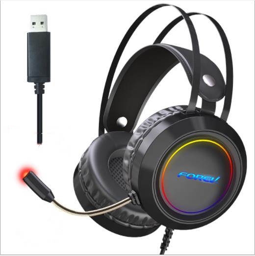 Wired Gaming Headset 7.1 Surround Sound Stereo Earphones USB Microphone Breathing RGB Light G93 For PC Gamer Headphones
