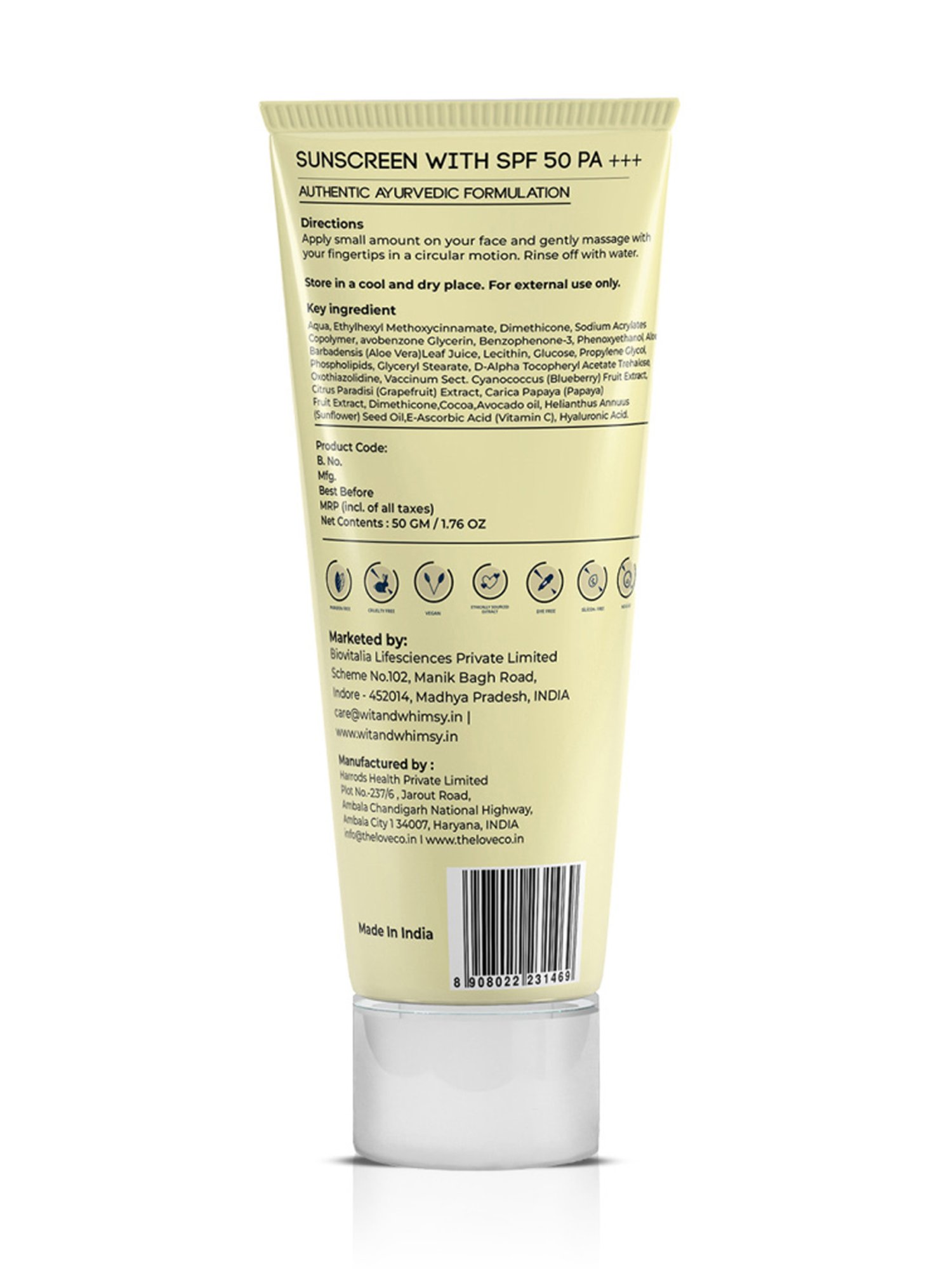 Wit & Whimsy Daydream Defender Suncreen with SPF 50 PA+++ - 50 gm