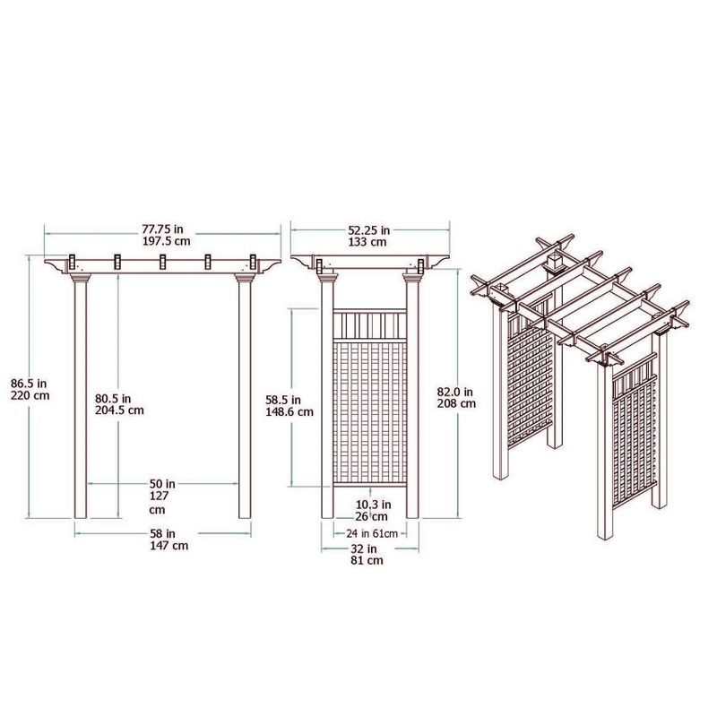 86.5" Fairfield Arbor - Vita