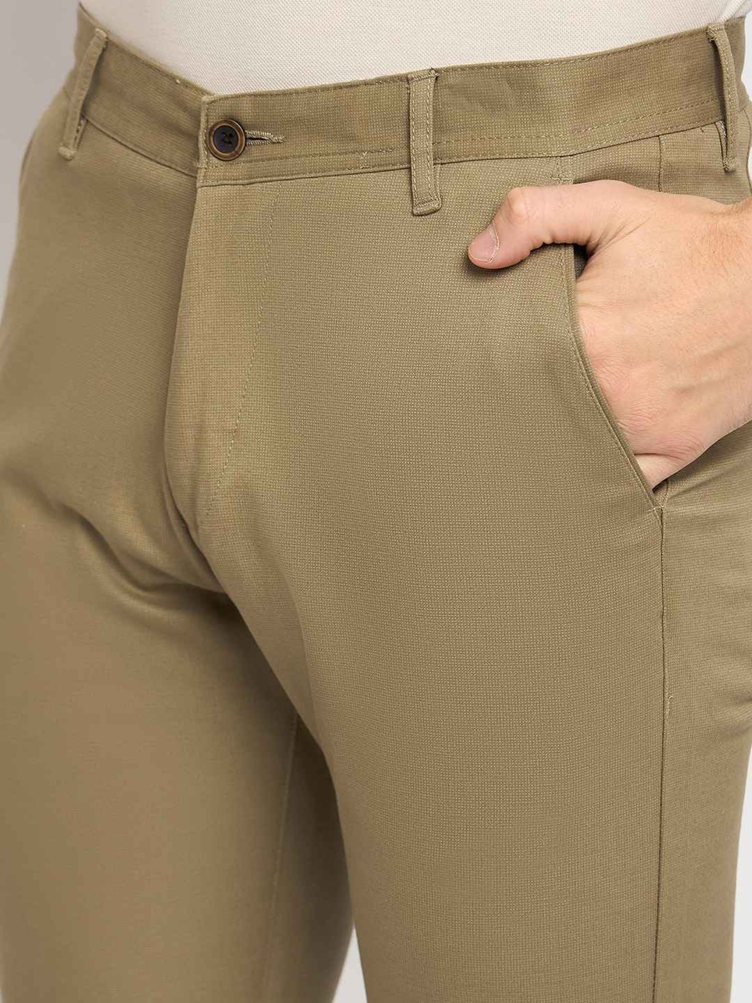 Duke Khaki Cotton Slim Fit Chinos