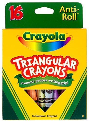 Triangular Crayons, Assorted, 16/Box