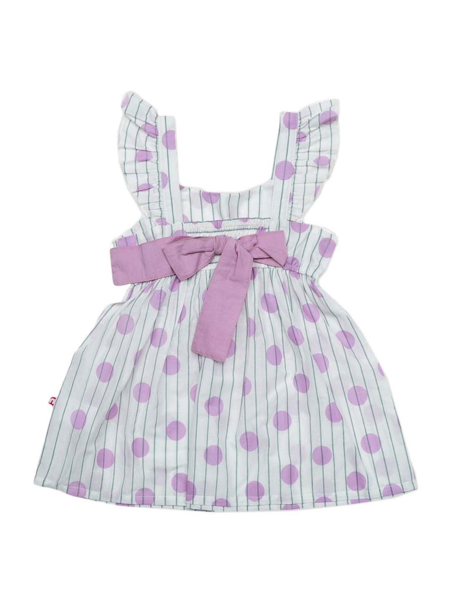 Nino Bambino Kids White Cotton Printed Dress