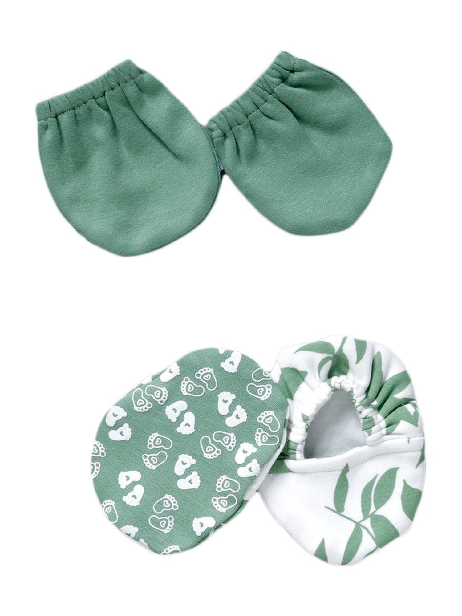 Pranava Kids Olive Green Cotton Printed Accessories Set
