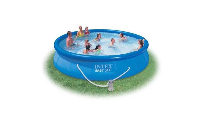 Intex 15' x 33" Easy Set Above Ground Swimming Pool, Filter Pump & Cover Tarp