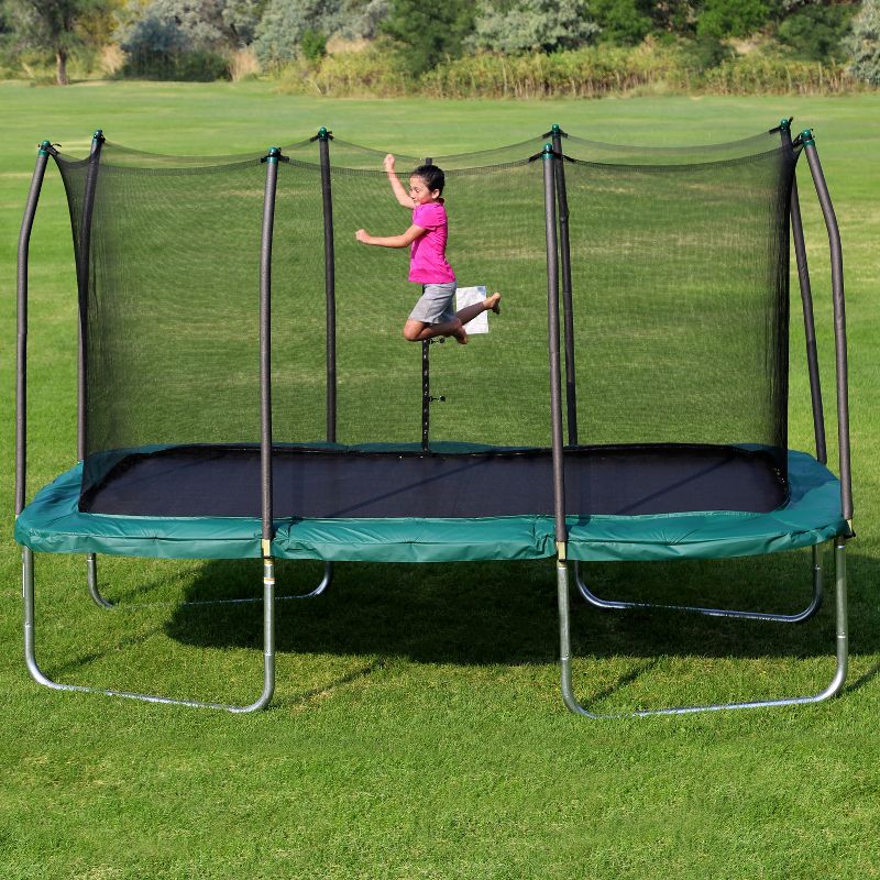 Skywalker 14' Rectangle Trampoline with Enclosure - Green