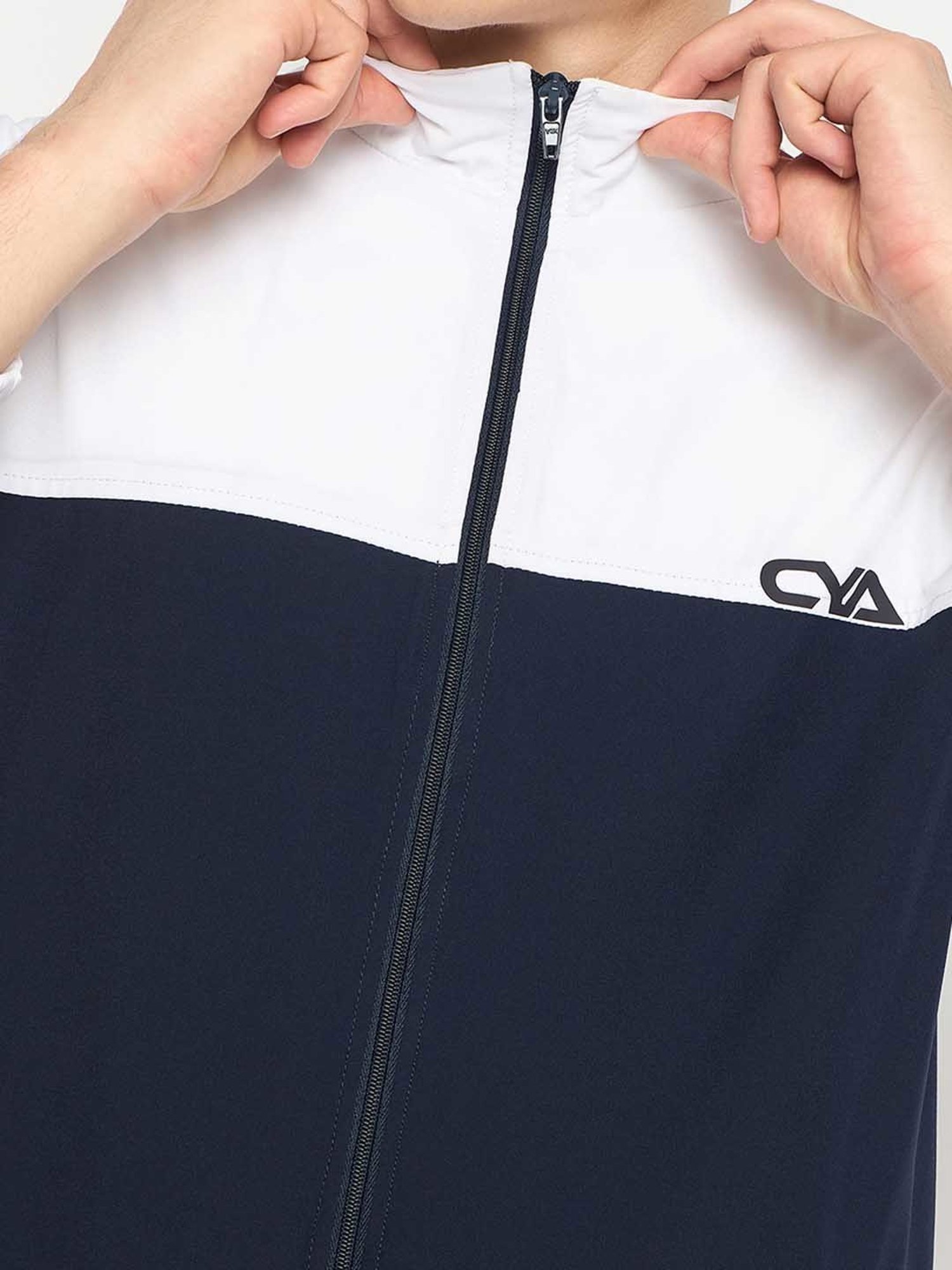 Club York Navy & White Regular Fit Tracksuit