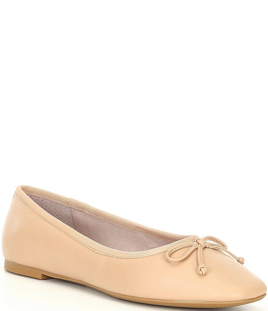 Deltan Quinn Leather Square Toe Ballet Flats