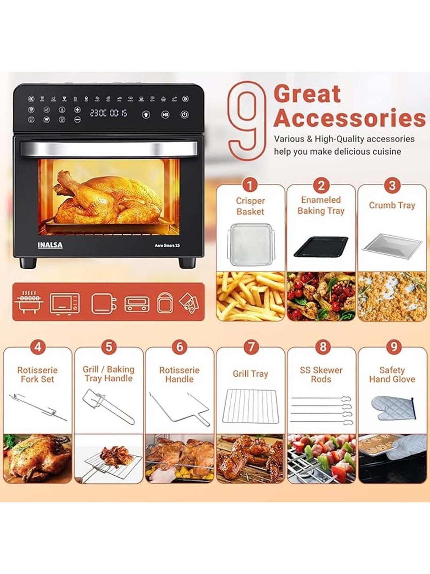 Prestige Nutrifry Black Plastic Electric Digital Touch Airfryer 4.5L