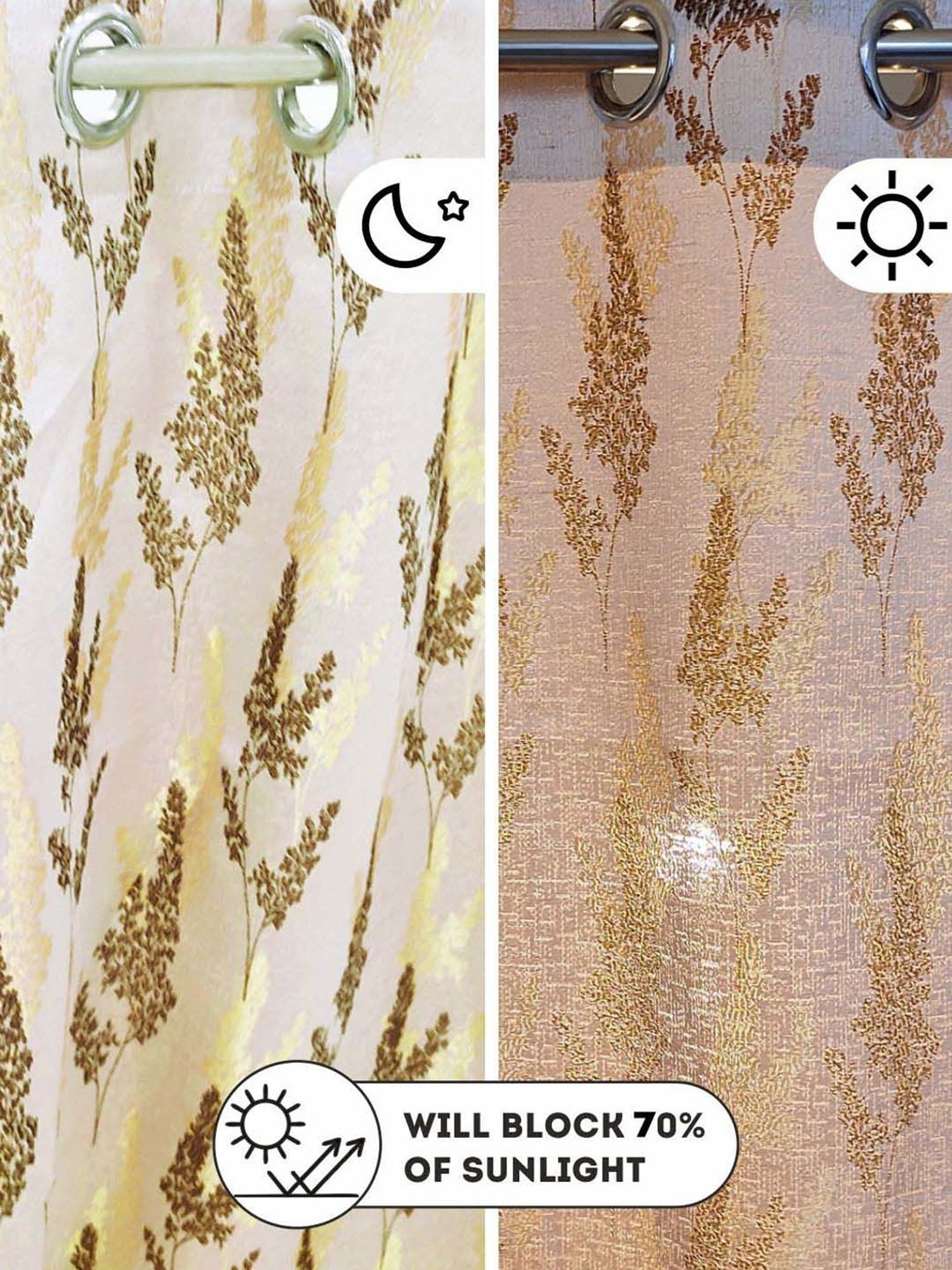 Bianca EL`PESSO Brown Faux Silk 7 Ft. Door Curtain - Set of 2
