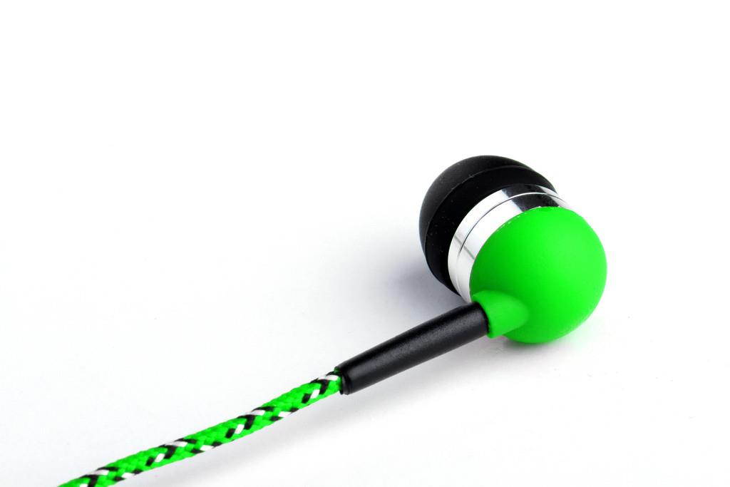 Tweedz Neon Green Earbuds - In-Ear Headphones with Braided Fabric Wrapped Cords (Neon Green)