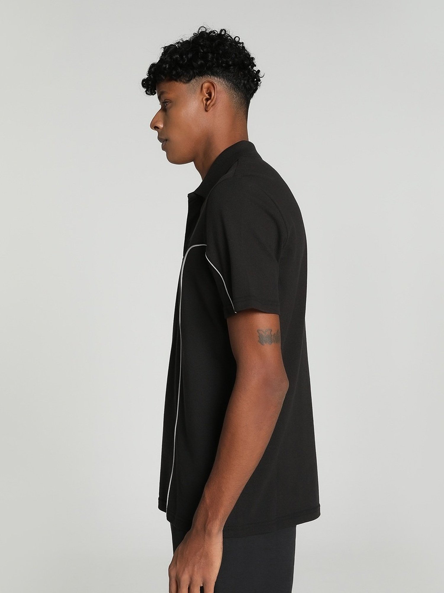 Puma Scuderia Ferrari Motorsport Black Cotton Regular Fit Sports Polos