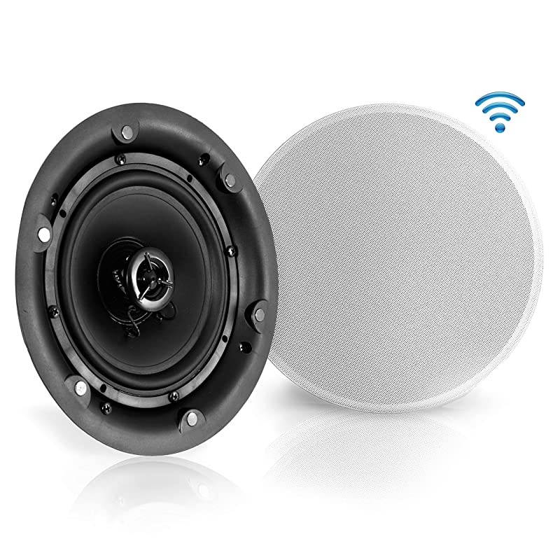 65 Ceiling Wall Mount Speakers 2Way Full Range Active Passive Speaker System Flush Design w Bluetooth Wireless Receiver 70Hz20kHz Frequency Response 300 Watts Magnetic Grill  PWRC65BT