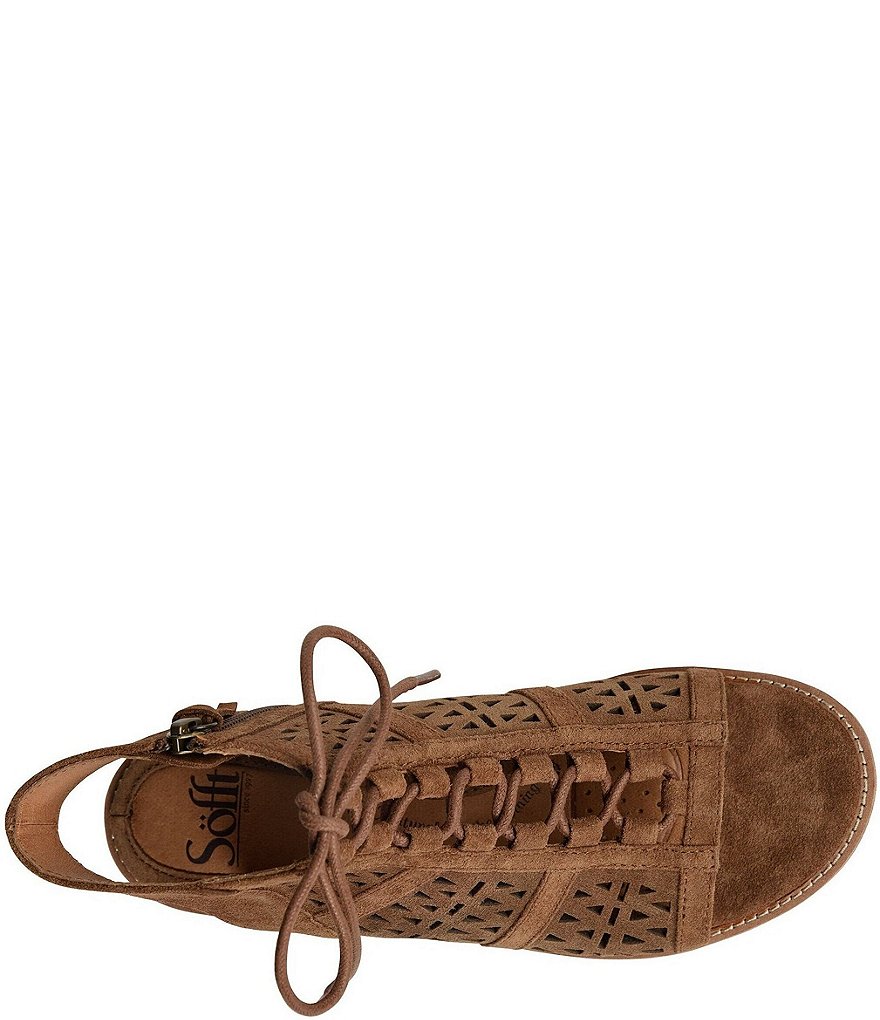 Sofft Nora Geometric Perforated Suede Ghillie Sandals