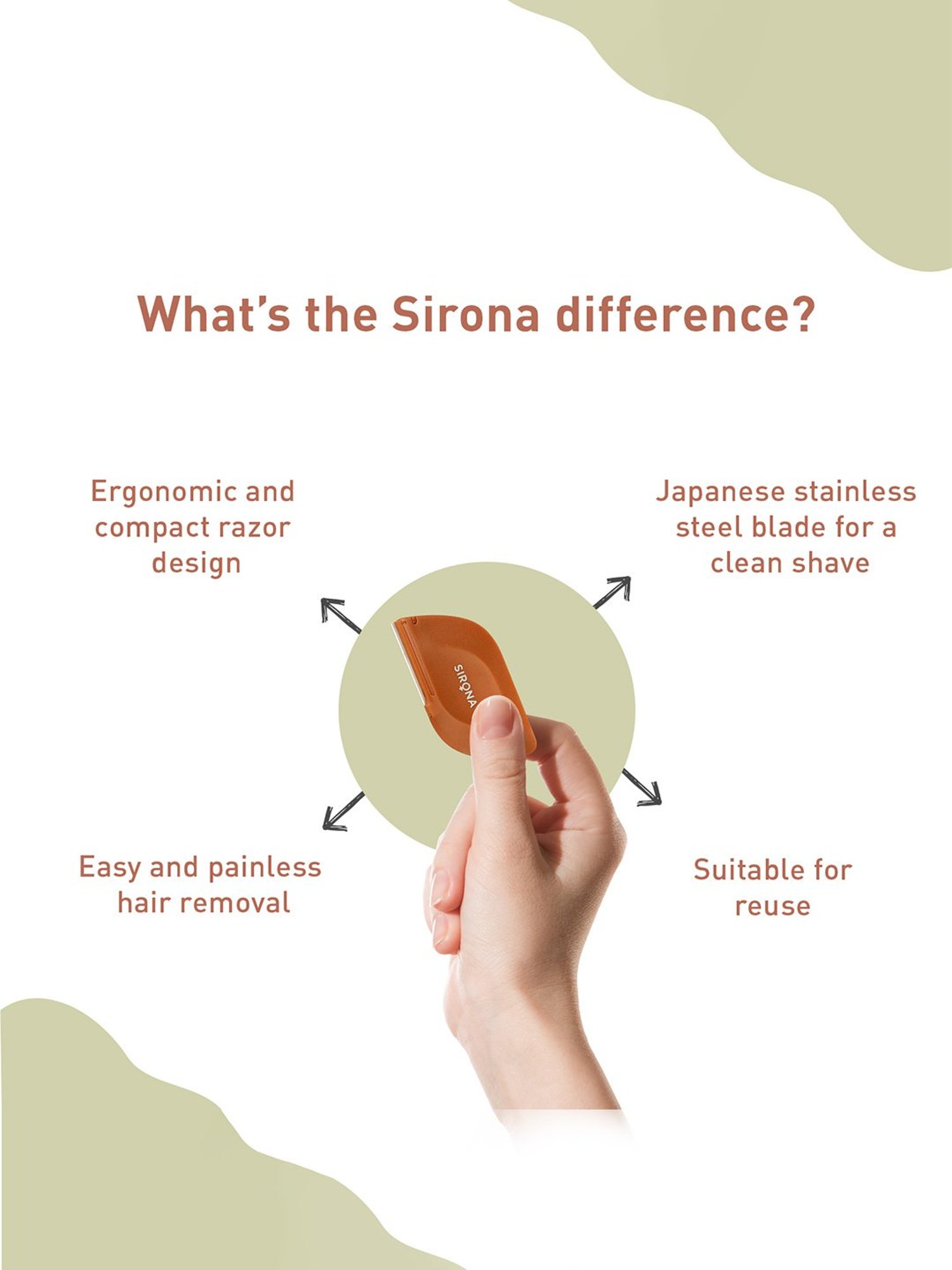 Sirona Portable Eyebrow & Face Razor - Pack of 2