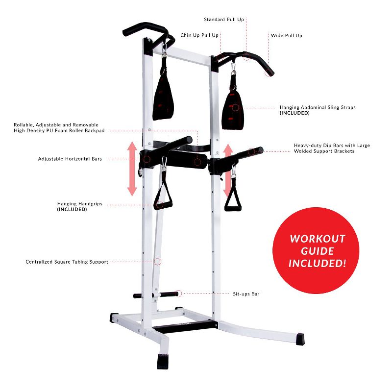 Body Flex Sports PT728 Body Champ VKR1987 Multifunctional Workout Power Tower