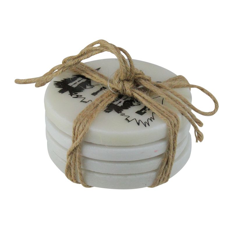 Wild Eye Set of 4 Black and White Wilderness Rustic Coasters with Cork Backing 4"