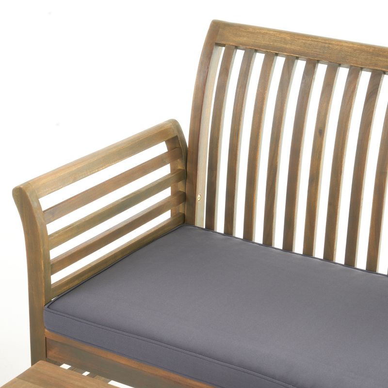 Desmond 4pc Acacia Chat Set - Gray/Dark Gray - Christopher Knight Home