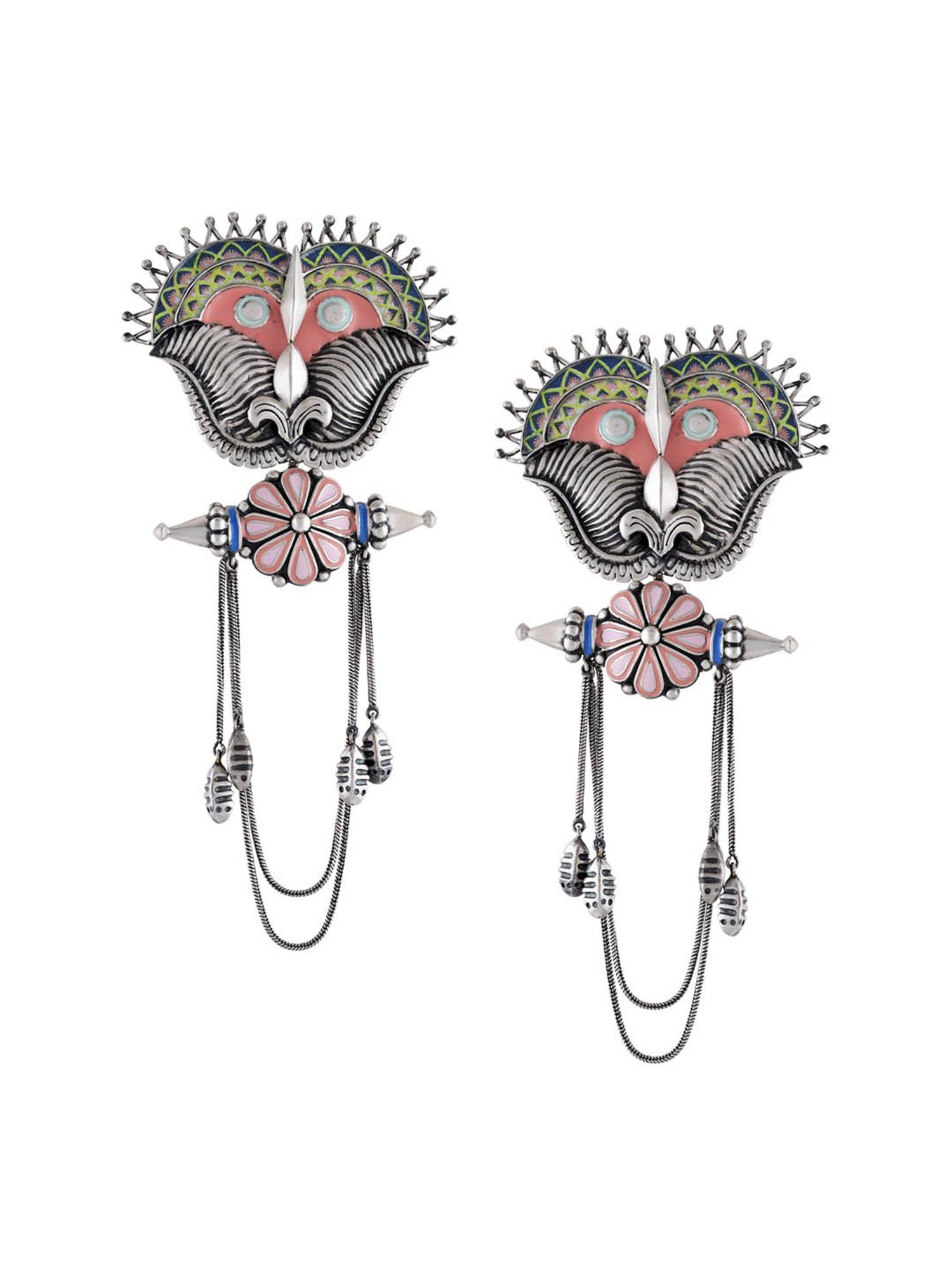 Tribe Amrapali Chandrika Kirti Mukha Dangler Earrings