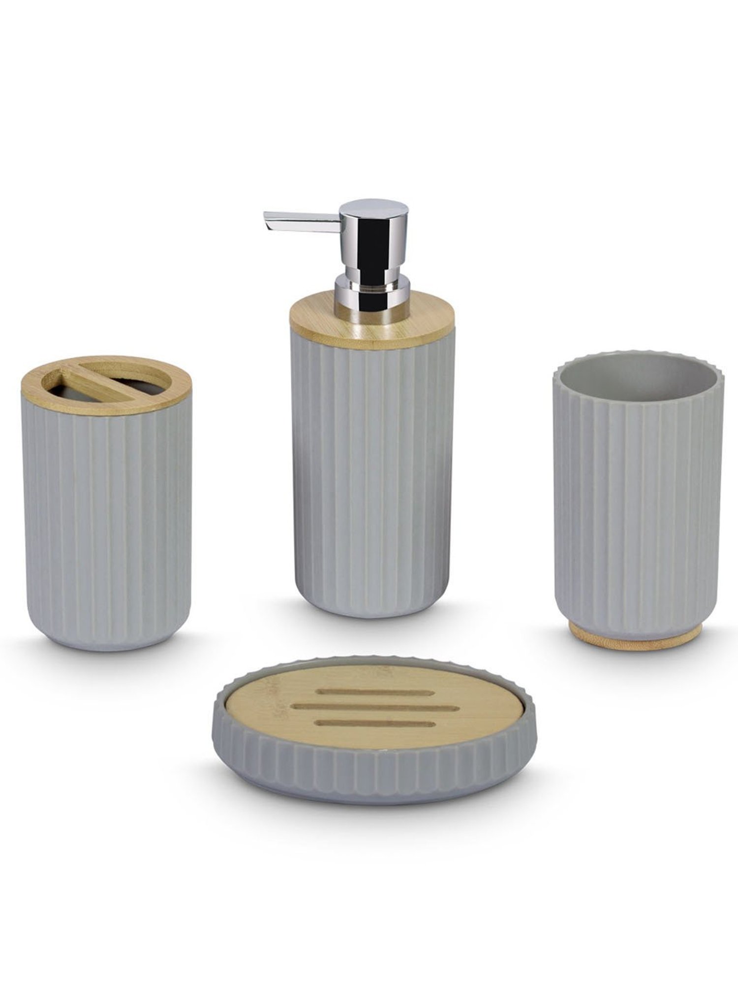 Freelance Grey SAN material (Styrene Acrylonitrile) Set of 4 Bathroom Accessories