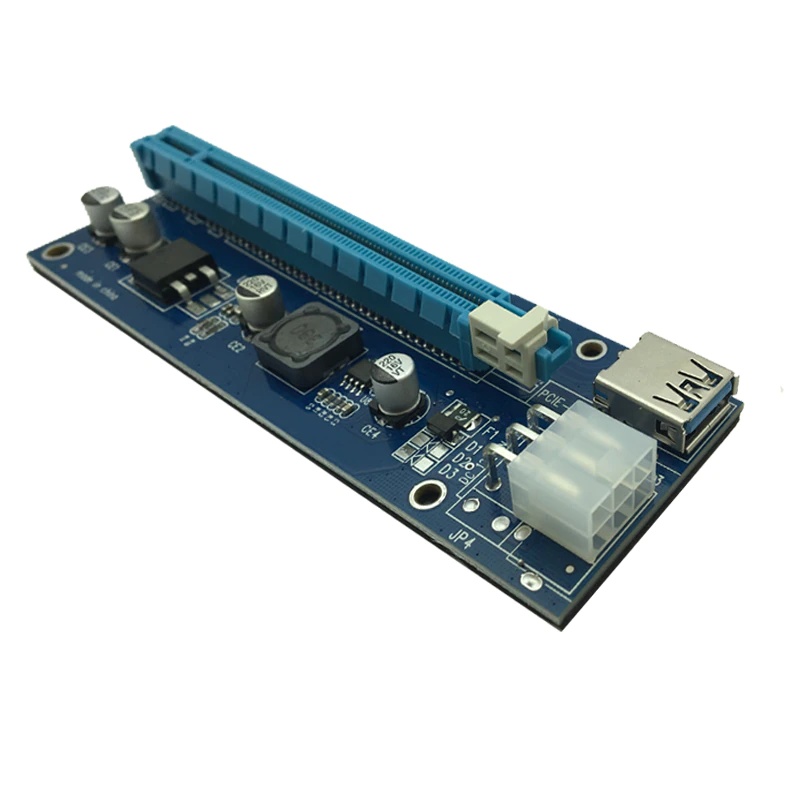 6pcs 006C USB 3.0 PCI-E Express 1X 4x 8x 16x Extender Riser Adapter Card SATA 15pin Male to 6pin Power Cable for Bitcoin Mining