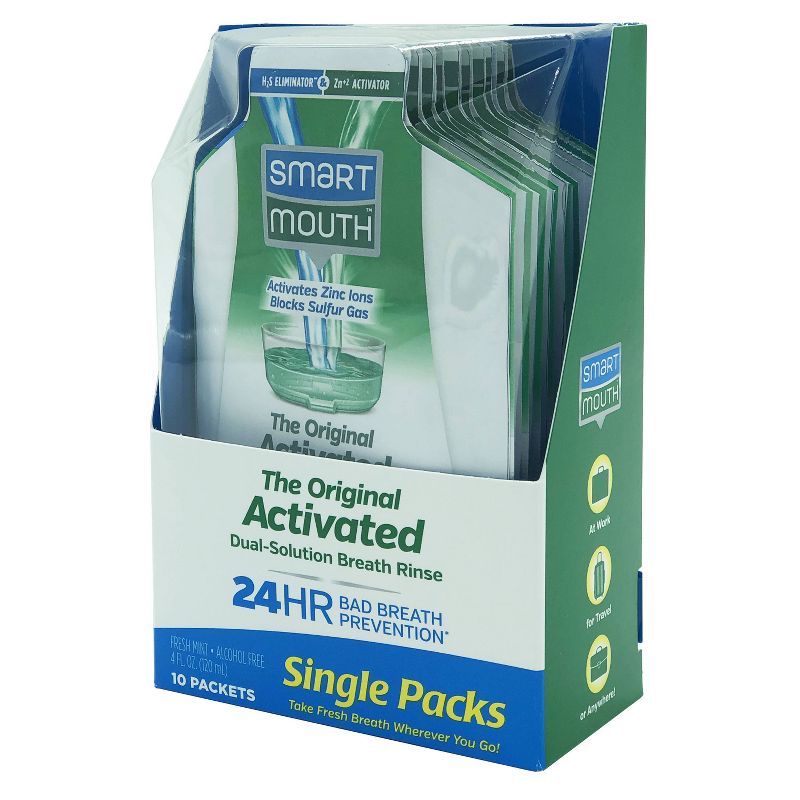Smart Mouth Original Activated Dual Solution Breath Rinse - Trial Size - 4 fl oz/10ct
