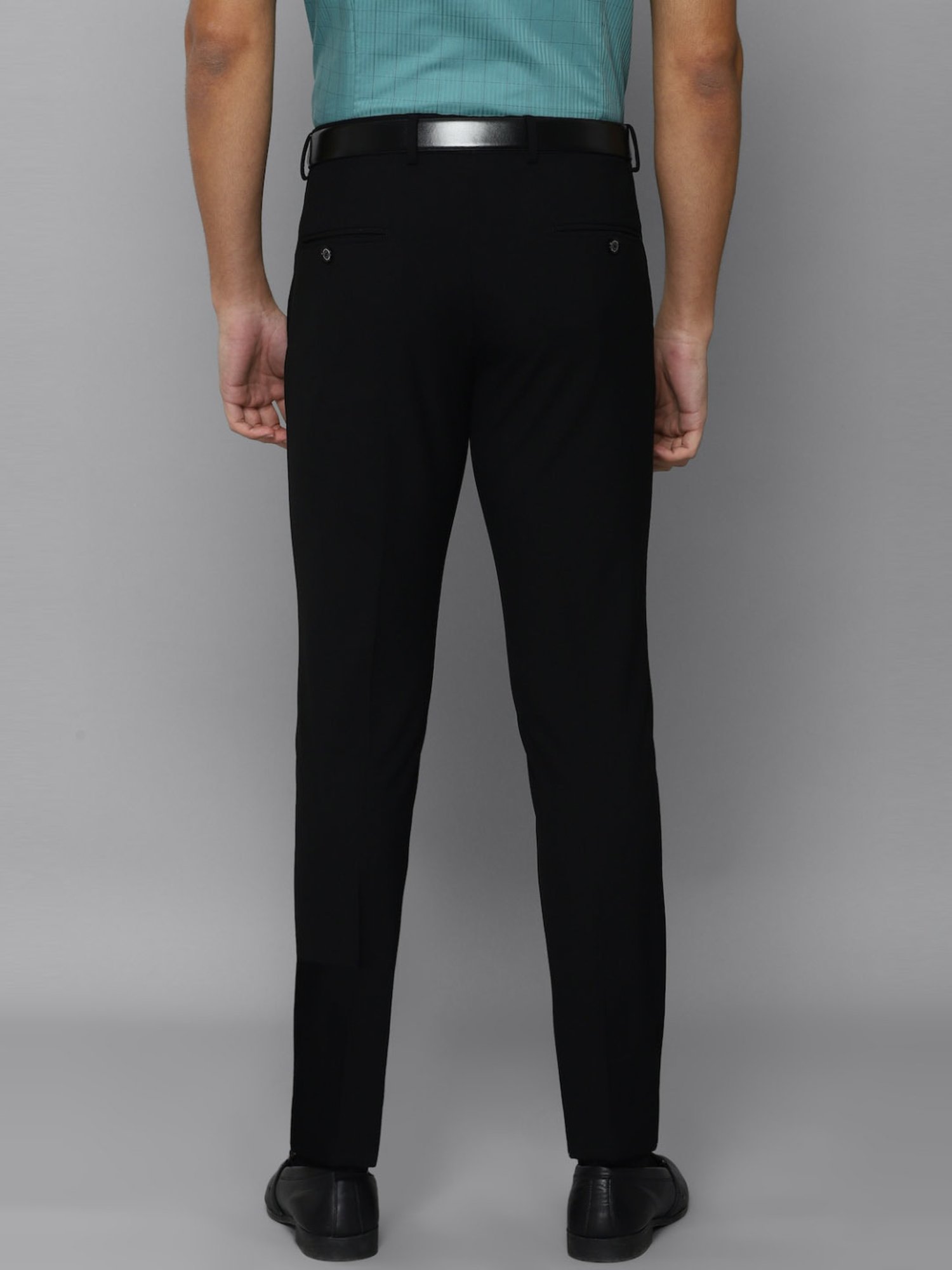 Louis Philippe Black Slim Fit Trousers