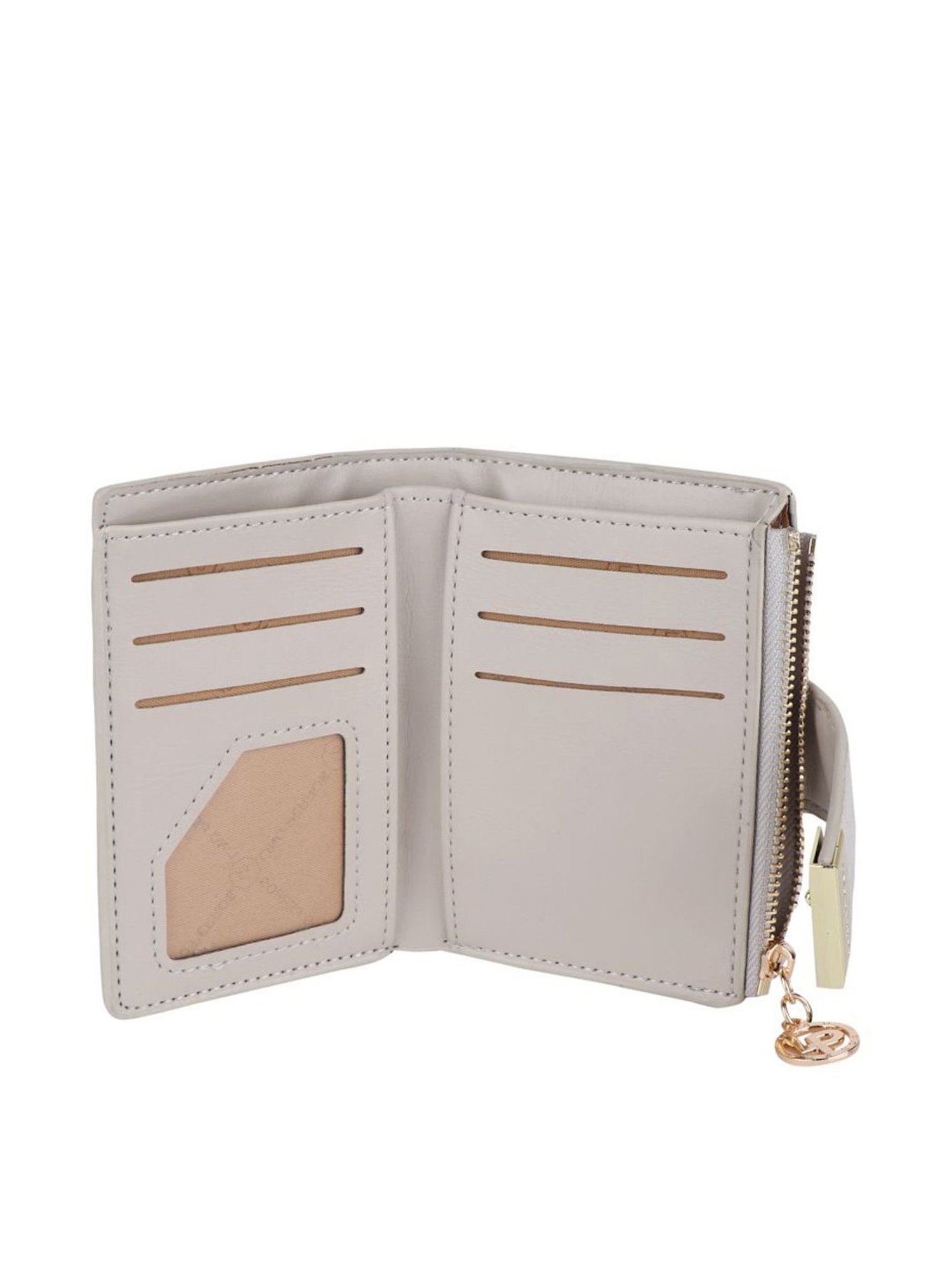 Lino Perros Grey Textured Bi-Fold Wallet for Women