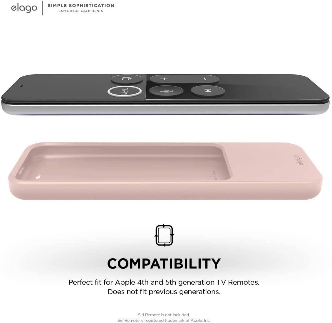 elago R2 Slim Case Compatible with Apple TV Siri Remote 1st Generation (Sand Pink) - Slim Design, Scratch-Free Silicone, Shock Absorption, Full Access