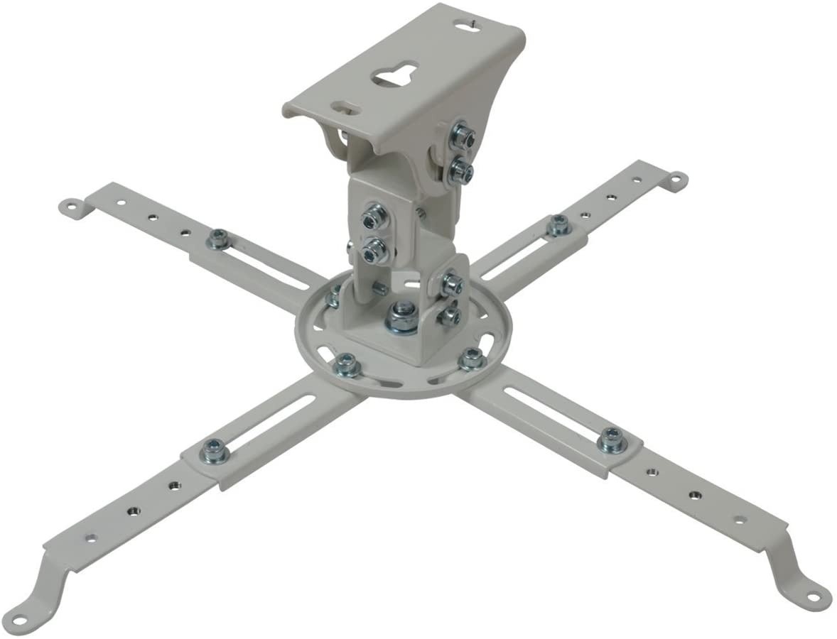VideoSecu Adjustable White Ceiling Projector / Projection Mount Extending Arms PJ1W CU8