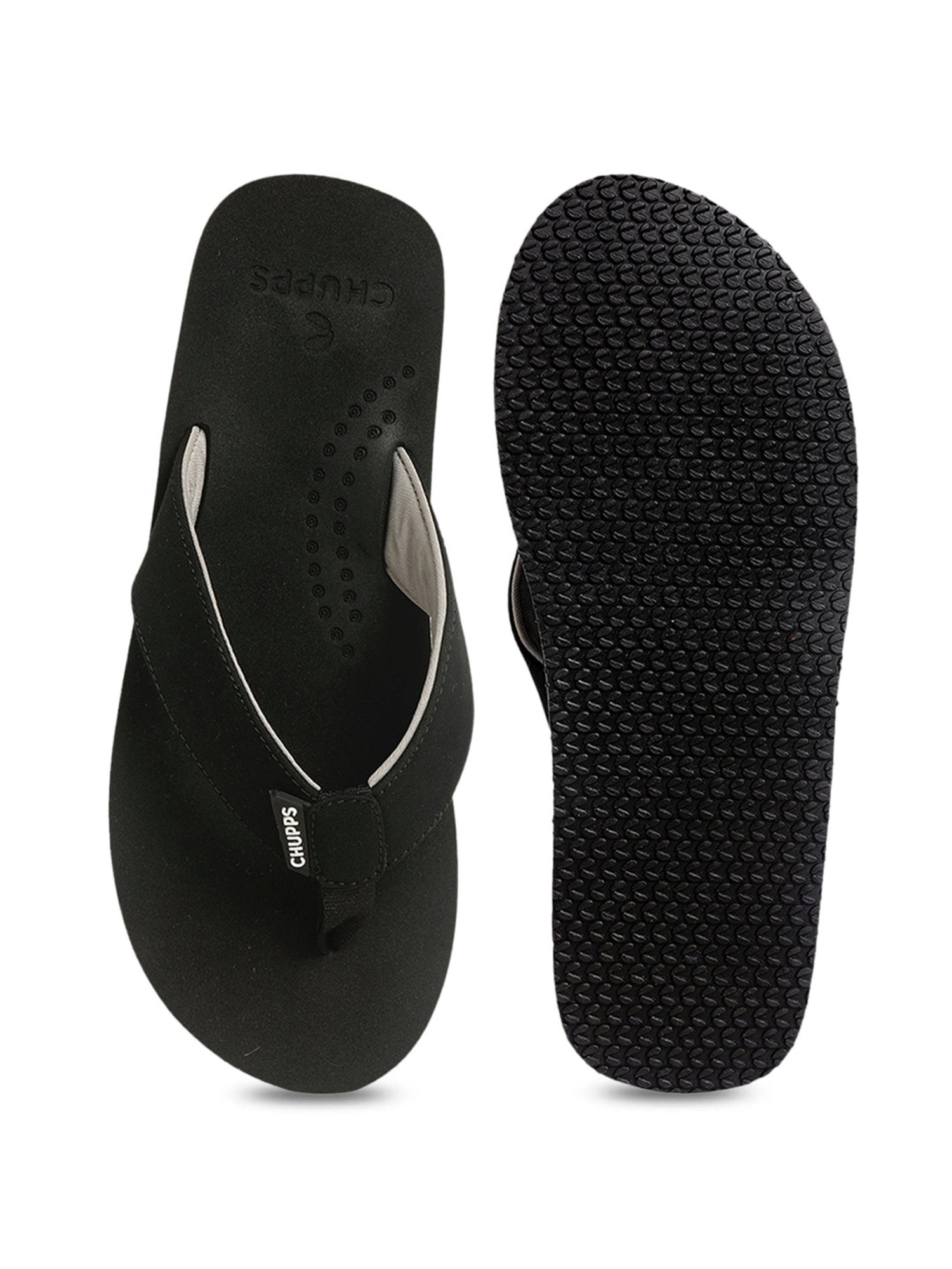 Chupps Men's Black Flip Flops
