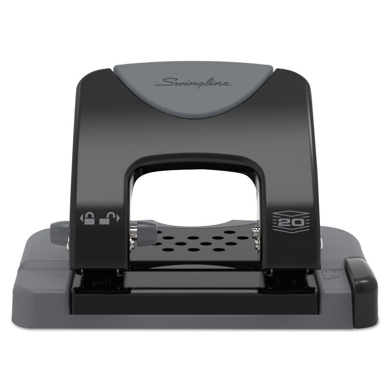 Swingline 20-Sheet SmartTouch Two-Hole Punch 9/32" Holes Black/Gray 74135