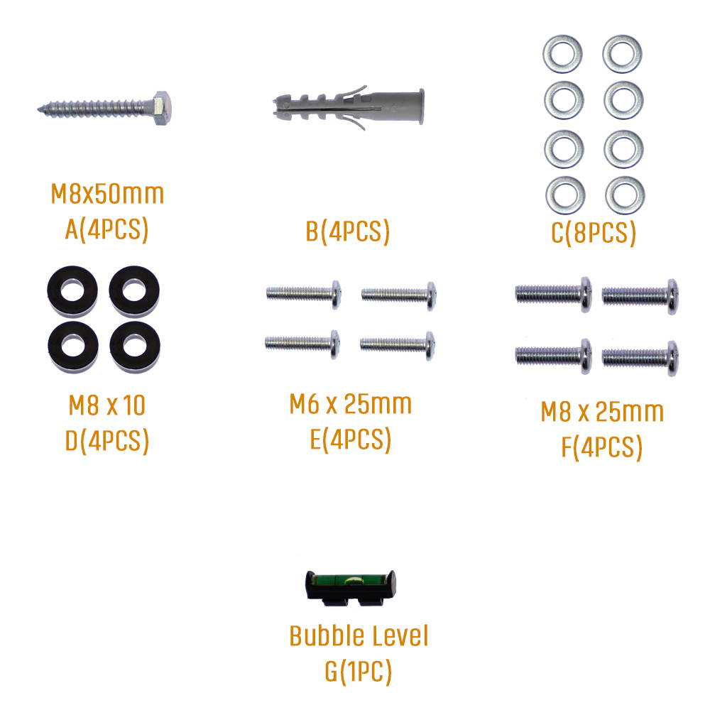 Tilt TV Wall Mount Bracket Fits 26-55" TV's 400x400 VESA Low Profile Ultra Slim including Bubble Level & 6ft. HDMI Cable &-(Black)- KORAMZI KWM989T