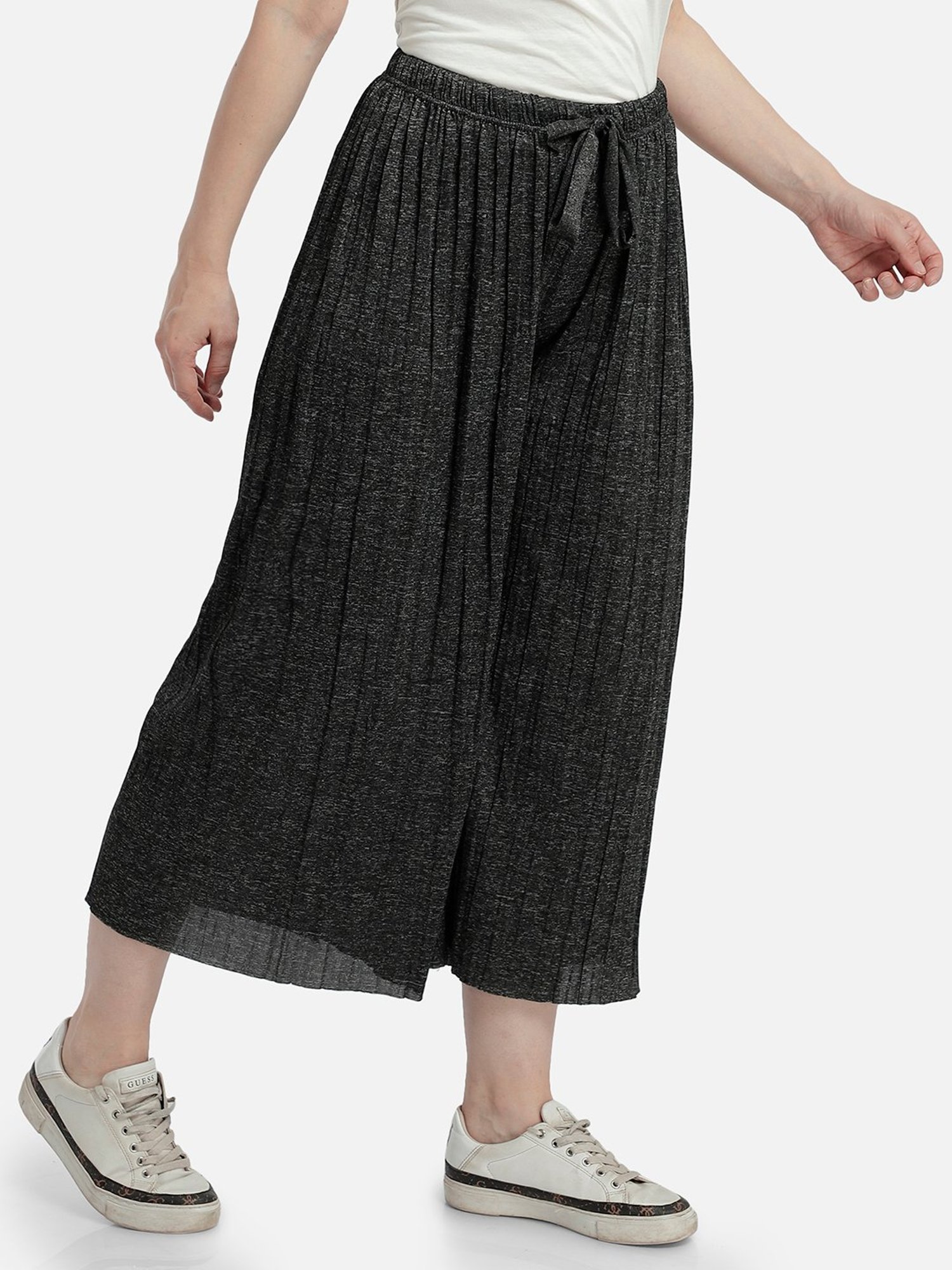 Aditi Wasan Charcoal Relaxed Fit Pleated Culottes