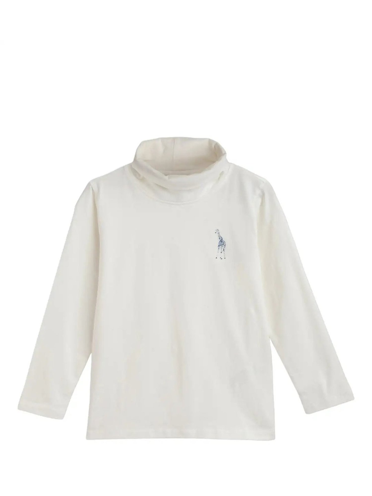 Blue Giraffe Kids Cream Solid  T-Shirt