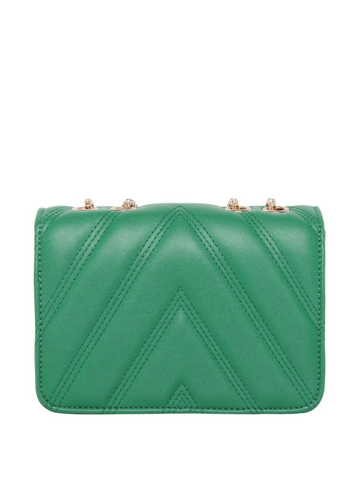 Lino Perros Green Quilted Medium Sling Handbag