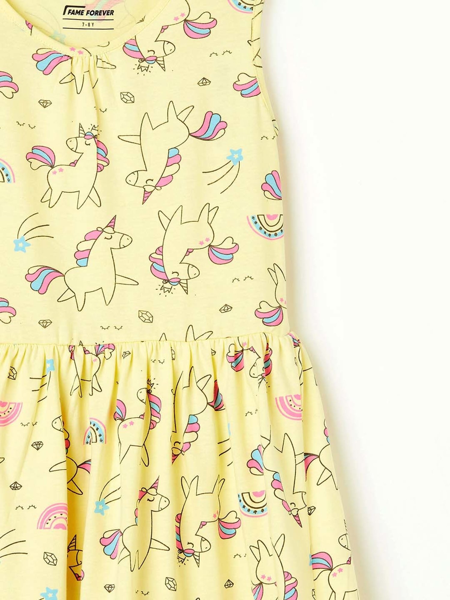 Fame Forever by Lifestyle Kids Yellow Cotton Printed Dress