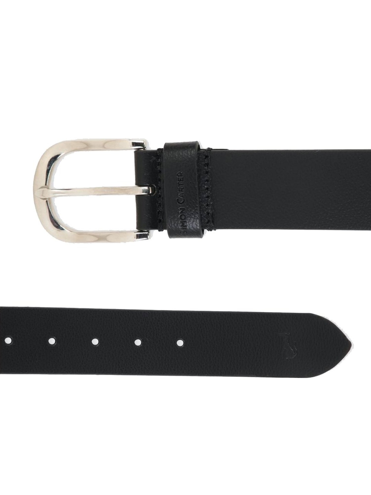 Simon Carter Black Leather Waist Belt for Men
