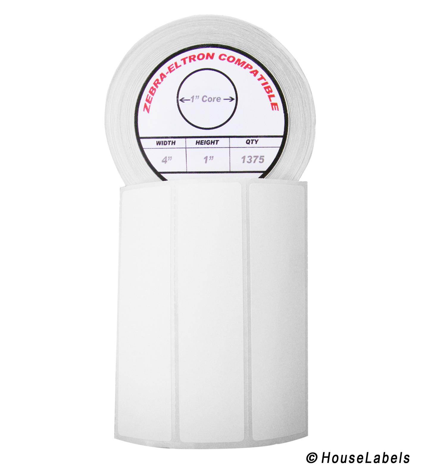 Zebra/Eltron-Compatible 4 x 1 Labels (4" x 1") -- BPA Free! (11 Rolls; 1,375 Labels per Roll)