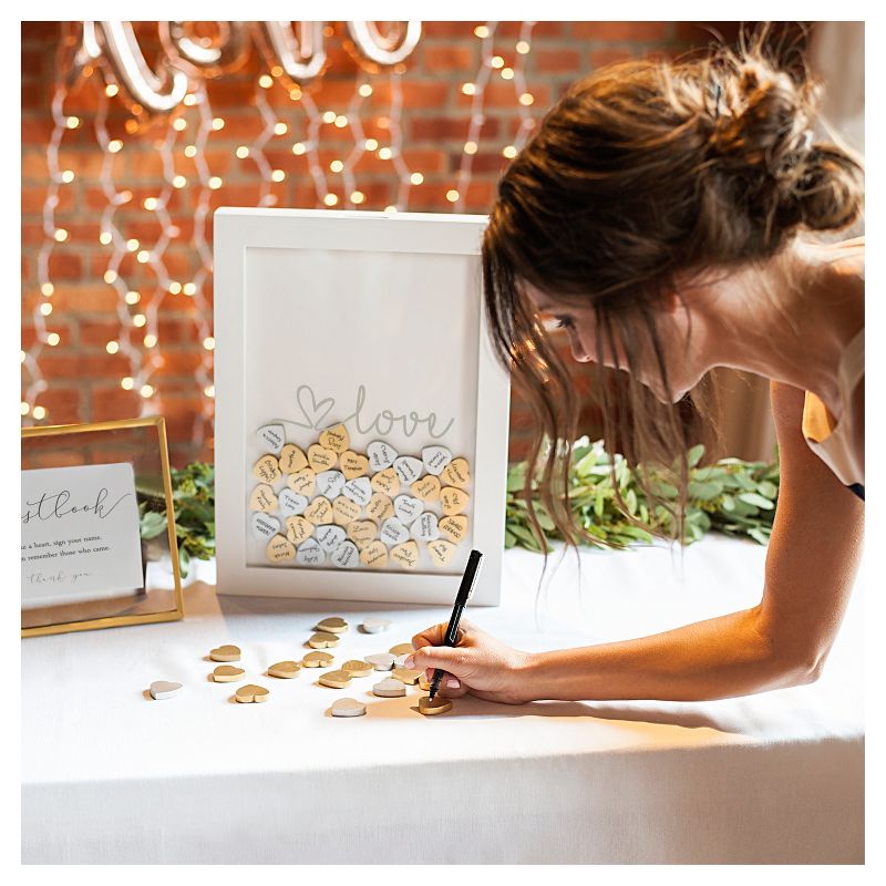 Silver Heart Guestbook Dropbox - Love