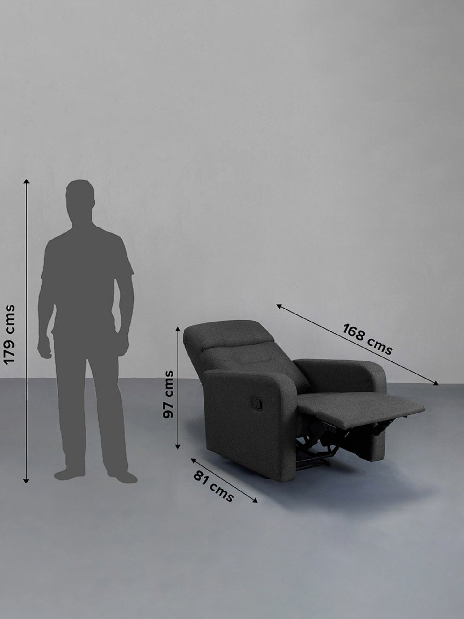Sleepyhead RX3 Woody Brown Fabric Single Seater Recliner